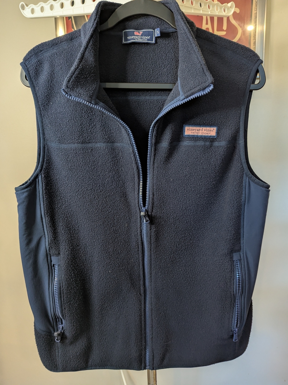 Vineyard Vines Men's Size Small - Harbor Fleece Vest Navy Blue Full Zip  EUC
